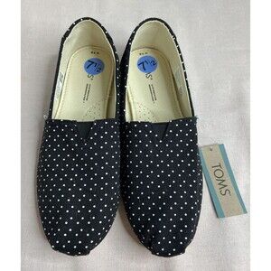 Tom's women's navy blue and white polka-dot loafers size 7.5 NWT